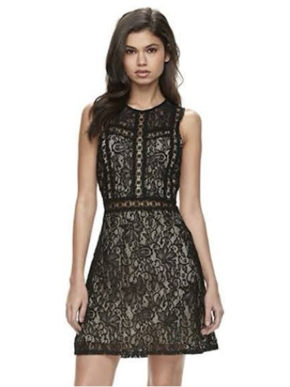 Disney Beauty and the Beast Black Lace Shift Dress Junior Medium or XS Women